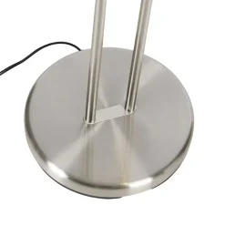 QAZQA Schlafzimmerlampen|Küchenlampen*Stehleuchte Stahl mit Leselampe inkl. LED und Dimmer - Diva