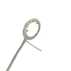 QAZQA Schlafzimmerlampen|Küchenlampen*Stehleuchte Stahl mit Leselampe inkl. LED und Dimmer - Diva