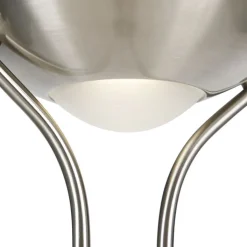 QAZQA Schlafzimmerlampen|Küchenlampen*Stehleuchte Stahl mit Leselampe inkl. LED und Dimmer - Diva