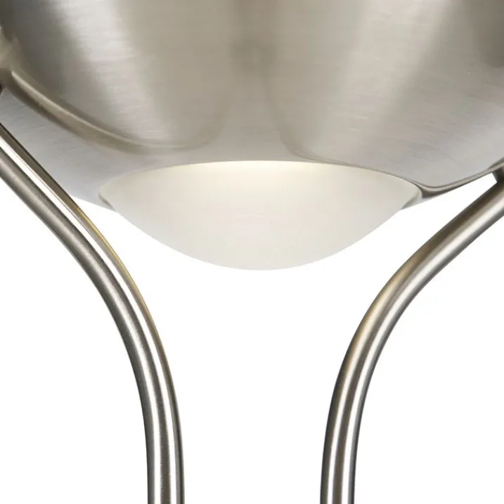 QAZQA Schlafzimmerlampen|Küchenlampen*Stehleuchte Stahl mit Leselampe inkl. LED und Dimmer - Diva