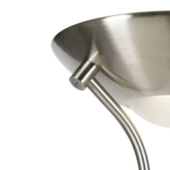 QAZQA Schlafzimmerlampen|Küchenlampen*Stehleuchte Stahl mit Leselampe inkl. LED und Dimmer - Diva