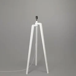 QAZQA Stehlampen|Wohnzimmerlampen*Stehleuchte Stativ weiß mit Lampenschirm 50 cm schwarz - Puros