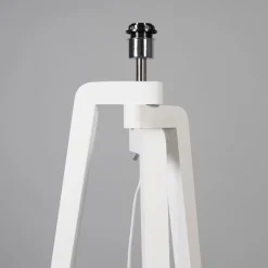 QAZQA Stehlampen|Wohnzimmerlampen*Stehleuchte Stativ weiß mit Lampenschirm 50 cm schwarz - Puros