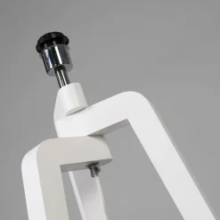 QAZQA Stehlampen|Wohnzimmerlampen*Stehleuchte Stativ weiß mit Lampenschirm 50 cm schwarz - Puros