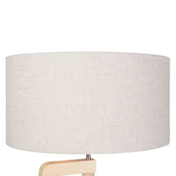 QAZQA Stehlampen|Wohnzimmerlampen*Stehleuchte Stativholz mit Pfefferschirm 50 cm - Puros