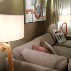 QAZQA Leuchten Ohne Schirm|Stehlampen*Stehleuchte Stativholz ohne Schirm - Puros