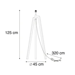 QAZQA Leuchten Ohne Schirm|Stehlampen*Stehleuchte Stativholz ohne Schirm - Puros