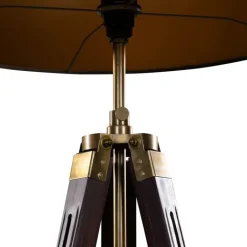 QAZQA Stehlampen|Wohnzimmerlampen*Stehleuchte Tripod Messing mit Samt-Schirm Grün 50cm - Cortin