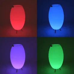 Newgarden Gartenbeleuchtung|Led-Außenleuchten*Stehleuchte Weiß 72,5 cm inkl. LED und Lautsprecher Dimmbar RGBW IP44 mit Fernbedienung - Apolo