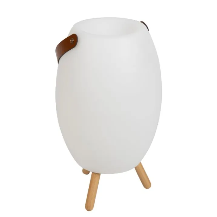 Newgarden Gartenbeleuchtung|Led-Außenleuchten*Stehleuchte Weiß 40,5 cm inkl. LED und Lautsprecher Dimmbar RGBW IP44 mit Fernbedienung - Apolo