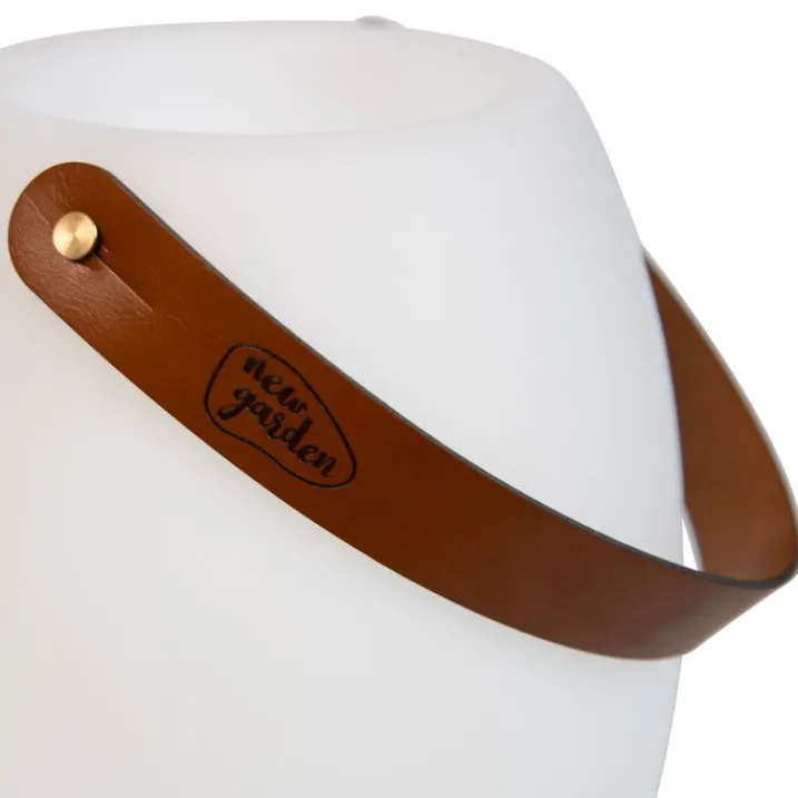 Newgarden Gartenbeleuchtung|Led-Außenleuchten*Stehleuchte Weiß 40,5 cm inkl. LED und Lautsprecher Dimmbar RGBW IP44 mit Fernbedienung - Apolo