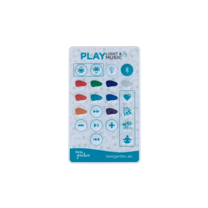 Newgarden Gartenbeleuchtung|Led-Außenleuchten*Stehleuchte Weiß 40,5 cm inkl. LED und Lautsprecher Dimmbar RGBW IP44 mit Fernbedienung - Apolo