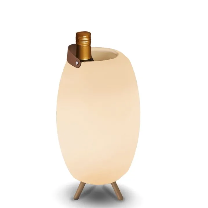 Newgarden Gartenbeleuchtung|Led-Außenleuchten*Stehleuchte Weiß 40,5 cm inkl. LED und Lautsprecher Dimmbar RGBW IP44 mit Fernbedienung - Apolo