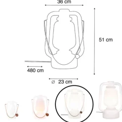 QAZQA Gartenbeleuchtung|Stehlampen Außen*Stehleuchte weiß 51 cm IP44 - Storm Large