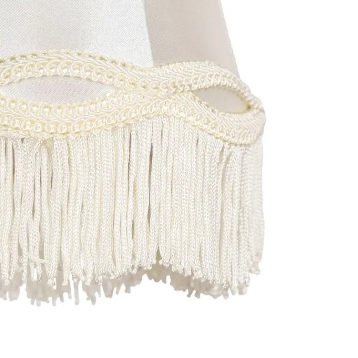 QAZQA Lampenschirme*Stoff-Klemmleuchte Creme 12/8,5/15 - Granny