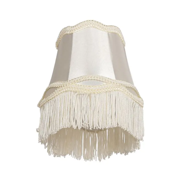 QAZQA Lampenschirme*Stoff-Klemmleuchte Creme 12/8,5/15 - Granny