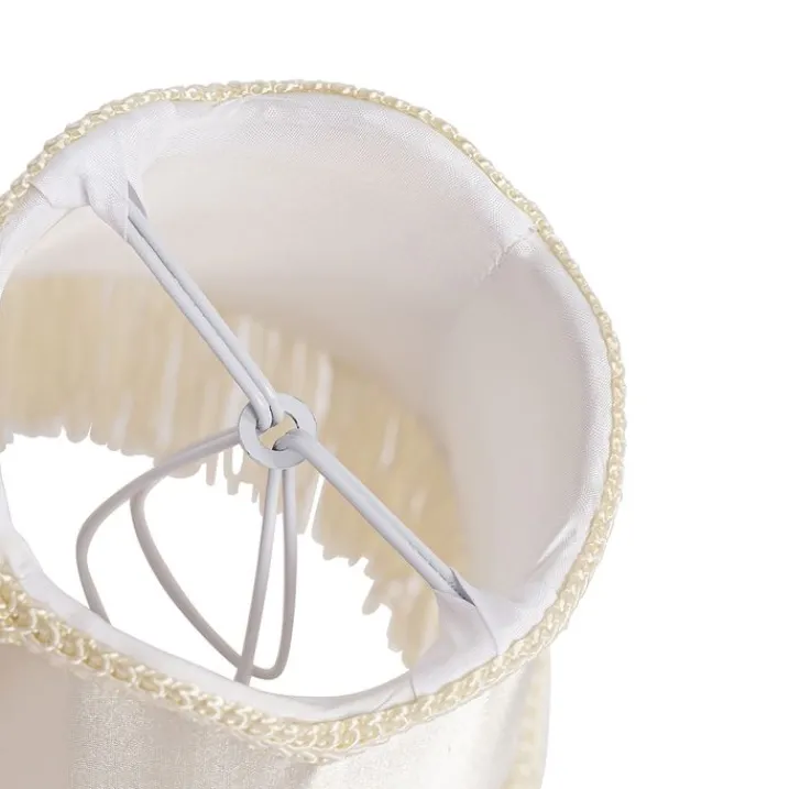 QAZQA Lampenschirme*Stoff-Klemmleuchte Creme 12/8,5/15 - Granny