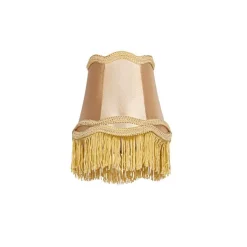 QAZQA Lampenschirme*Stoff-Klemmleuchte Gold 12/8.5/15 - Granny
