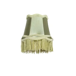 QAZQA Lampenschirme*Stoff-Klemmleuchte Grün 12/8,5/15 - Granny