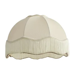 QAZQA Wohnzimmerlampen|Lampenschirme*Stofflampenschirm Beige mit weißer Innenseite 45/15/21,5 - Heritage