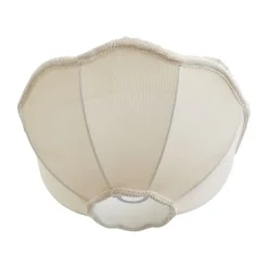 QAZQA Wohnzimmerlampen|Lampenschirme*Stofflampenschirm Beige mit weißer Innenseite 45/15/21,5 - Heritage