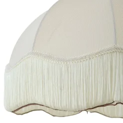 QAZQA Wohnzimmerlampen|Lampenschirme*Stofflampenschirm Beige mit weißer Innenseite 45/15/21,5 - Heritage