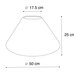 QAZQA Lampenschirme*Stofflampenschirm beige rund abgeschrägt 50/17,5/25