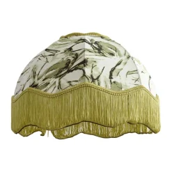 QAZQA Lampenschirme|Wohnzimmerlampen*Stofflampenschirm Blattdesign mit weißer Innenseite 45/15/21,5 - Heritage