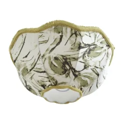 QAZQA Lampenschirme|Wohnzimmerlampen*Stofflampenschirm Blattdesign mit weißer Innenseite 45/15/21,5 - Heritage