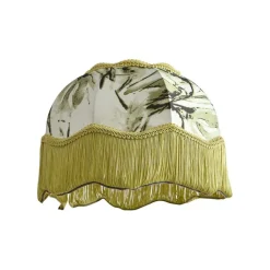 QAZQA Lampenschirme|Wohnzimmerlampen*Stofflampenschirm Blattdesign mit weißer Innenseite 31,5/15/14 - Heritage