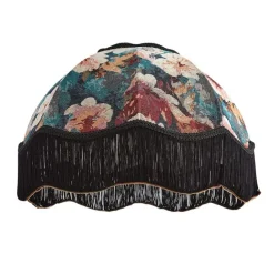 QAZQA Lampenschirme|Wohnzimmerlampen*Stofflampenschirm Blumendesign mit weißer Innenseite 45/15/21,5 - Heritage