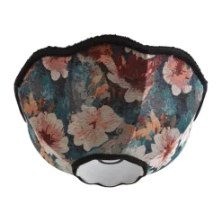 QAZQA Lampenschirme|Wohnzimmerlampen*Stofflampenschirm Blumendesign mit weißer Innenseite 45/15/21,5 - Heritage