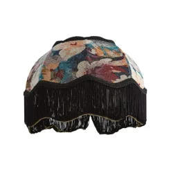 QAZQA Lampenschirme|Wohnzimmerlampen*Stofflampenschirm Blumendesign mit weißer Innenseite 31,5/15/14 - Heritage