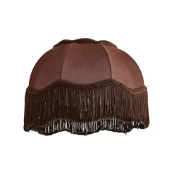 QAZQA Lampenschirme|Wohnzimmerlampen*Stofflampenschirm braun mit weißer Innenseite 31,5/15/14 - Heritage