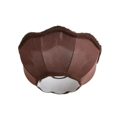 QAZQA Lampenschirme|Wohnzimmerlampen*Stofflampenschirm braun mit weißer Innenseite 31,5/15/14 - Heritage