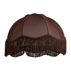 QAZQA Lampenschirme|Wohnzimmerlampen*Stofflampenschirm braun mit weißer Innenseite 45/15/21,5 - Heritage