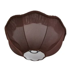 QAZQA Lampenschirme|Wohnzimmerlampen*Stofflampenschirm braun mit weißer Innenseite 45/15/21,5 - Heritage