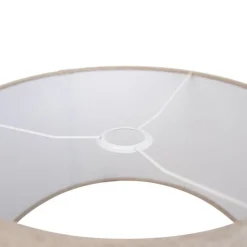 QAZQA Lampenschirme*Stofflampenschirm hellbraun rund 35/35/20