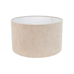 QAZQA Lampenschirme*Stofflampenschirm hellbraun rund 35/35/20