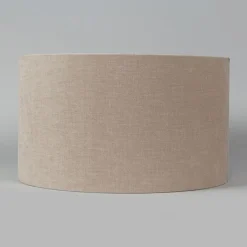 QAZQA Lampenschirme*Stofflampenschirm hellbraun rund 35/35/20