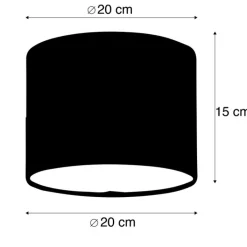 QAZQA Lampenschirme*Stofflampenschirm schwarz 20/20/15