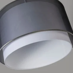 QAZQA Lampenschirme*Stofflampenschirm schwarz / weiß 47/25 - Duo