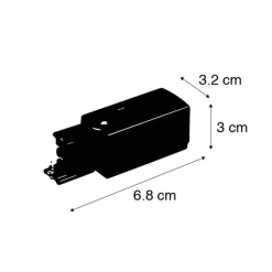 QAZQA Deckenstrahler|Aufbaustrahler*Stromversorgung für 3-phasiges Schienensystem weiß rechts - 3-phasig