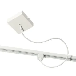 QAZQA Deckenstrahler|Aufbaustrahler*Stromzufuhr mit quadratischer Montageplatte für 1-phasige Schiene weiß - Iconic