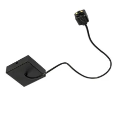 QAZQA Deckenstrahler|Aufbaustrahler*Stromzufuhr mit quadratischer Montageplatte für 1-phasige Schiene schwarz - Iconic