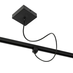 QAZQA Deckenstrahler|Aufbaustrahler*Stromzufuhr mit quadratischer Montageplatte für 1-phasige Schiene schwarz - Iconic