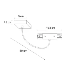 QAZQA Schlafzimmerlampen|Küchenlampen*Stromzufuhr mit quadratischer Montageplatte für 1-phasige Schiene weiß - Iconic