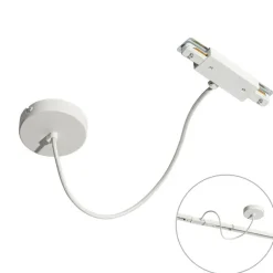 QAZQA Schlafzimmerlampen|Küchenlampen*Stromzufuhr mit runder Montageplatte für 1-phasige Schiene weiß - Iconic