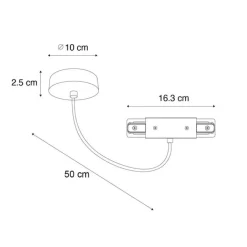 QAZQA Schlafzimmerlampen|Küchenlampen*Stromzufuhr mit runder Montageplatte für 1-phasige Schiene weiß - Iconic