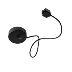 QAZQA Deckenstrahler|Aufbaustrahler*Stromzufuhr mit runder Montageplatte für 1-phasige Schiene schwarz - Iconic